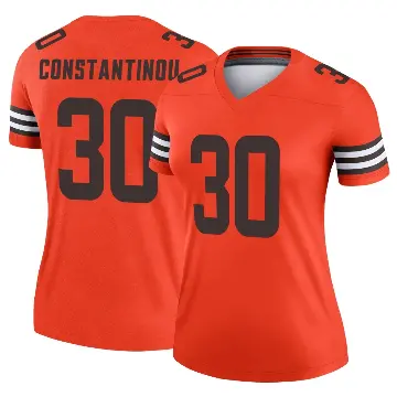 ＃30 Women's Nik Constantinou Orange Legend Cleveland Browns Inverted Jersey