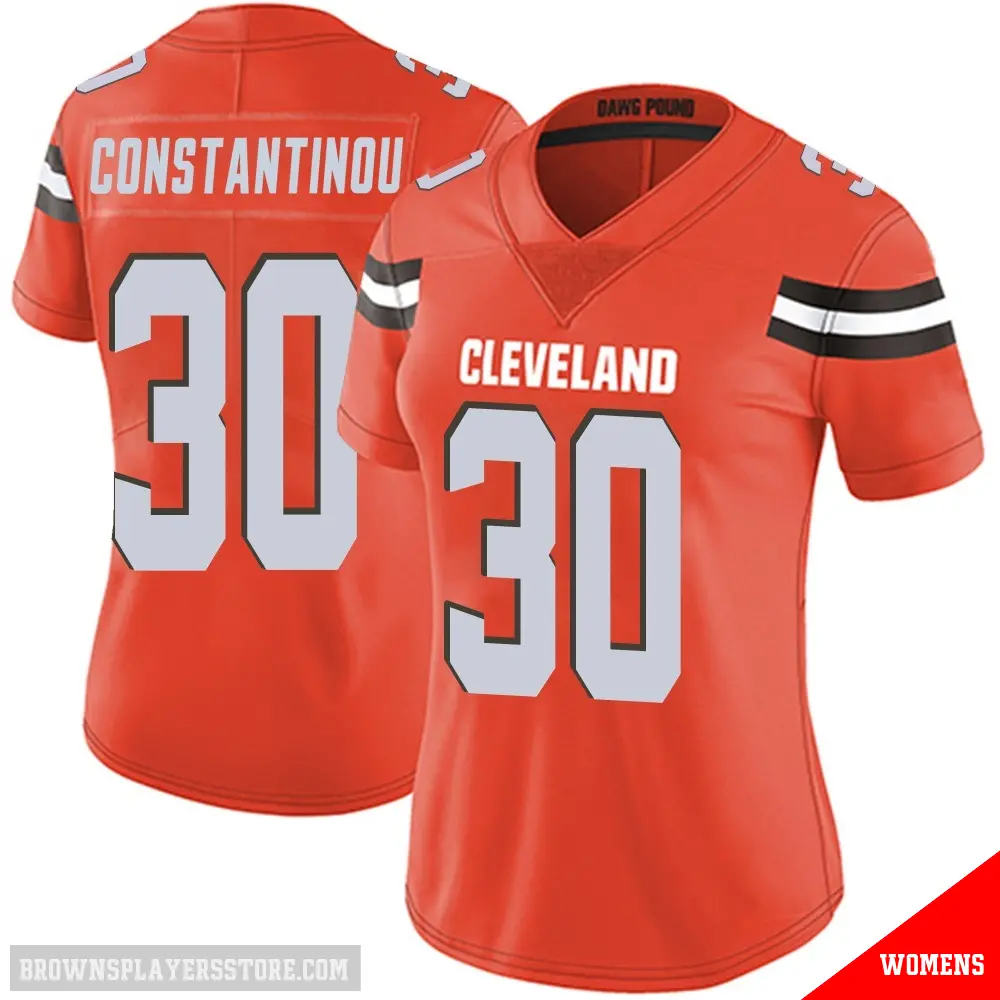 ＃30 Women's Nik Constantinou Orange Limited Cleveland Browns Alternate Vapor Untouchable Jersey