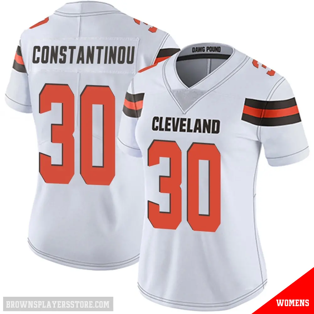 ＃30 Women's Nik Constantinou White Limited Cleveland Browns Vapor Untouchable Jersey