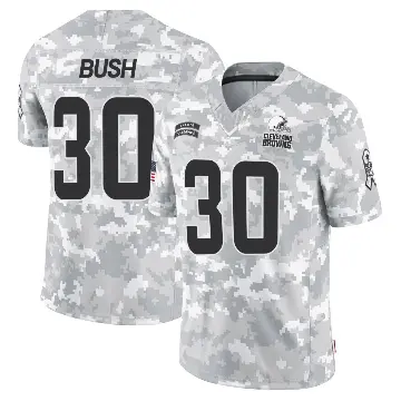 ＃30 Youth Devin Bush Arctic Camo Limited Cleveland Browns 2024 Salute to Service Jersey