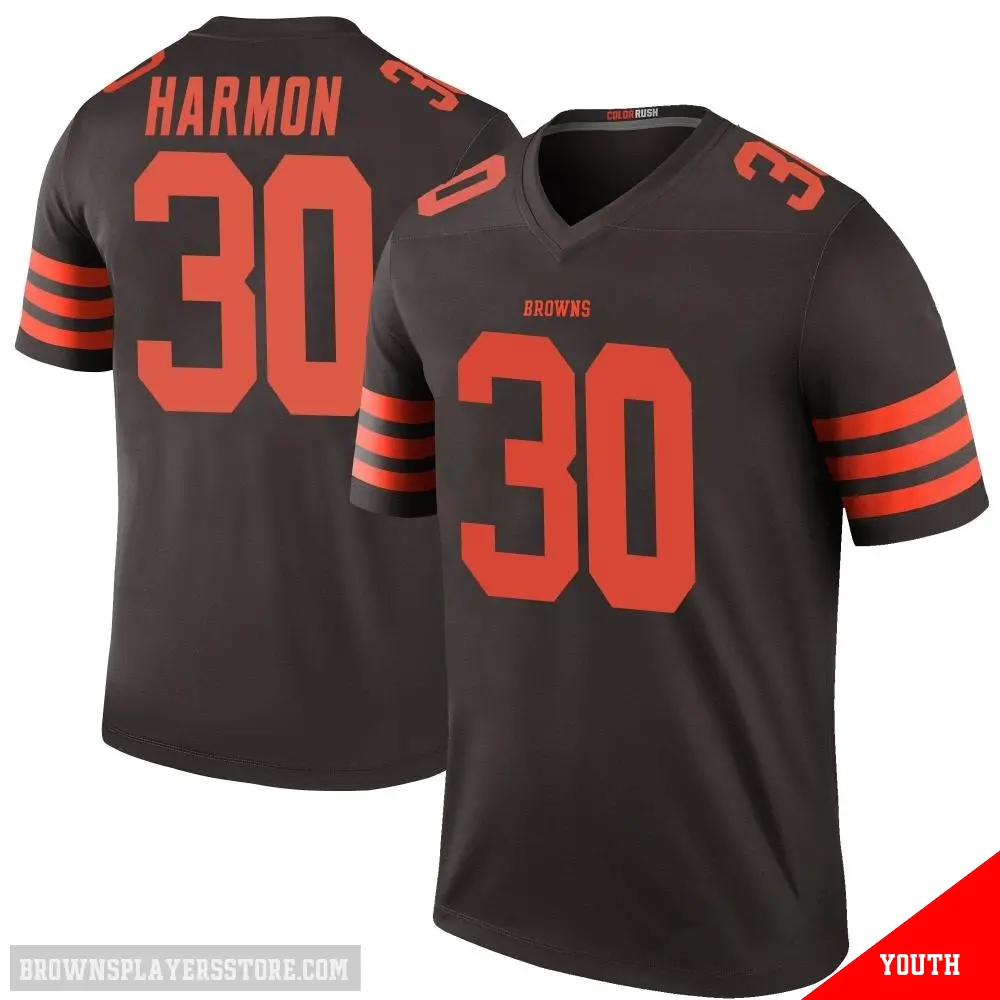 ＃30 Youth Duron Harmon Brown Legend Cleveland Browns Color Rush Jersey