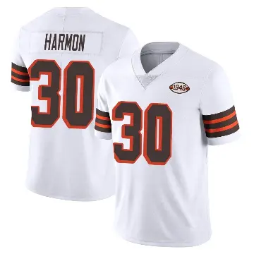 ＃30 Youth Duron Harmon White Limited Cleveland Browns Vapor 1946 Collection Alternate Jersey