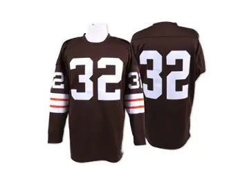 ＃32 Men's Jim Brown Brown Authentic Cleveland Browns Mitchell And Ness Team Color Throwback Jersey