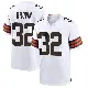 ＃32 Men's Jim Brown White Game Cleveland Browns Jersey