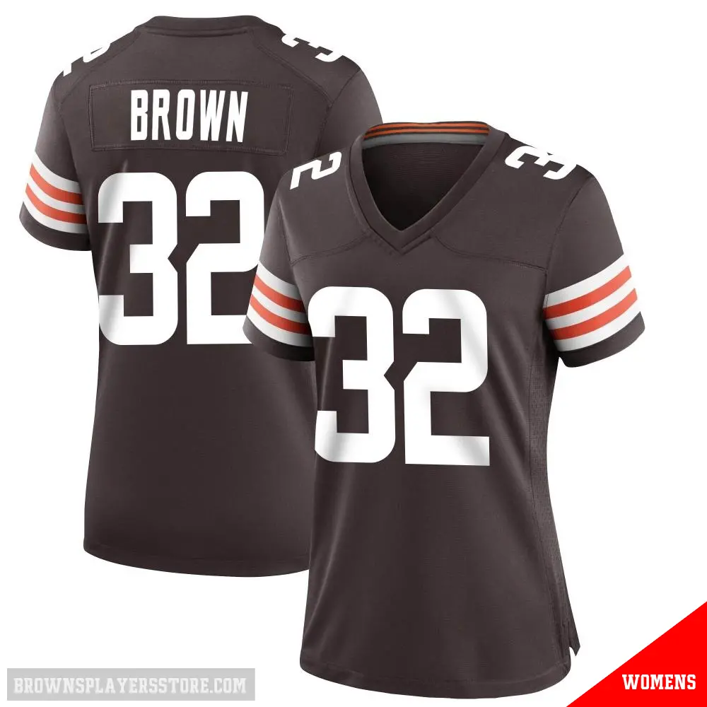 ＃32 Women's Jim Brown Brown Game Cleveland Browns Team Color Jersey