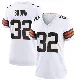 ＃32 Women's Jim Brown White Game Cleveland Browns Jersey