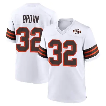 ＃32 Youth Jim Brown White Game Cleveland Browns 1946 Collection Alternate Jersey