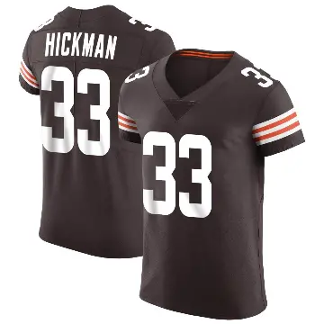 ＃33 Men's Ronnie Hickman Brown Elite Cleveland Browns Vapor Jersey