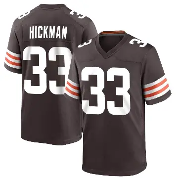 ＃33 Men's Ronnie Hickman Brown Game Cleveland Browns Team Color Jersey