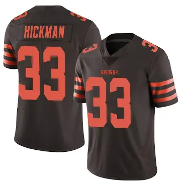 ＃33 Men's Ronnie Hickman Brown Limited Cleveland Browns Color Rush Jersey