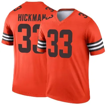 ＃33 Men's Ronnie Hickman Orange Legend Cleveland Browns Inverted Jersey