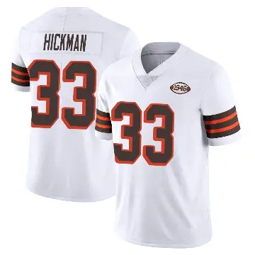 ＃33 Men's Ronnie Hickman White Limited Cleveland Browns Vapor 1946 Collection Alternate Jersey