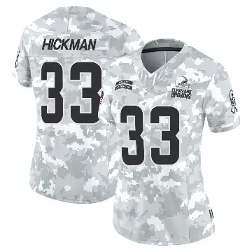 ＃33 Women's Ronnie Hickman Arctic Camo Limited Cleveland Browns 2024 Salute to Service Jersey