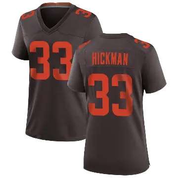 ＃33 Women's Ronnie Hickman Brown Game Cleveland Browns Alternate Jersey