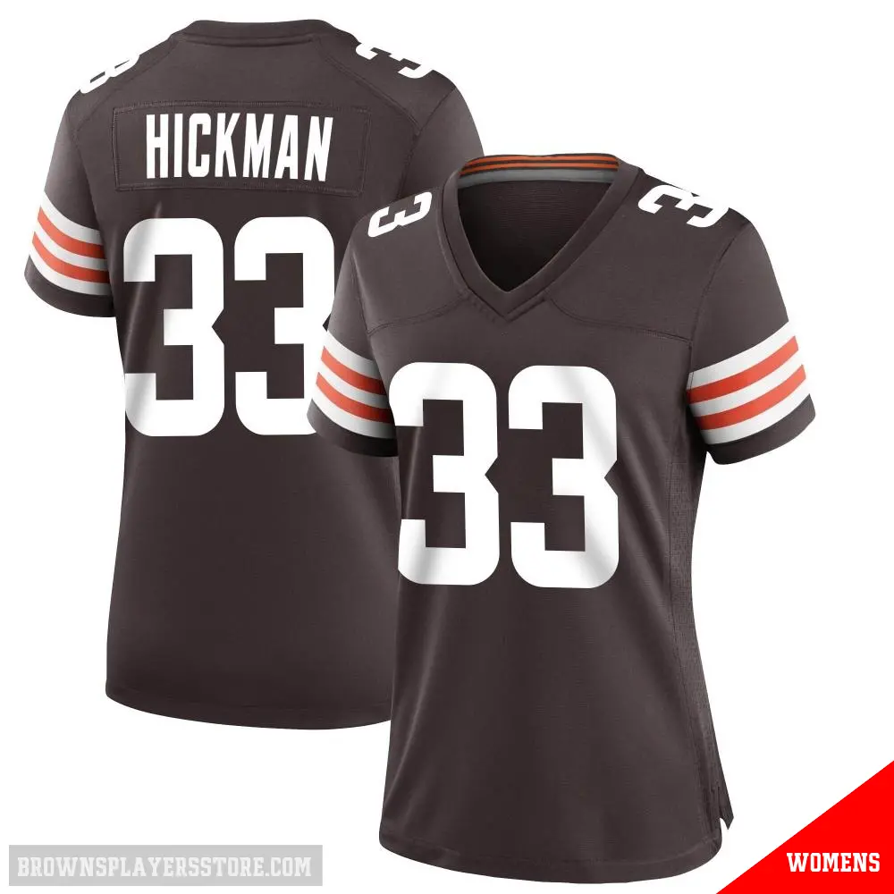 ＃33 Women's Ronnie Hickman Brown Game Cleveland Browns Team Color Jersey