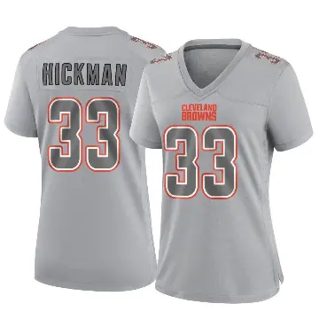 ＃33 Women's Ronnie Hickman Gray Game Cleveland Browns Atmosphere Fashion Jersey