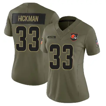 ＃33 Women's Ronnie Hickman Olive Limited Cleveland Browns 2025 Salute to Service Jersey