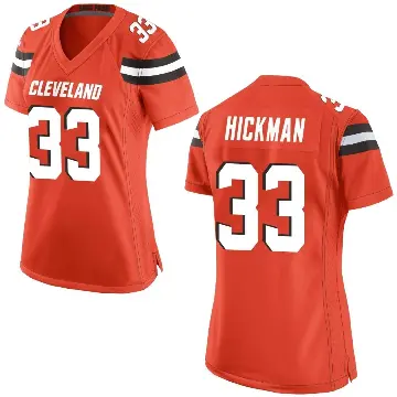 ＃33 Women's Ronnie Hickman Orange Game Cleveland Browns Alternate Jersey