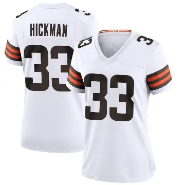 ＃33 Women's Ronnie Hickman White Game Cleveland Browns Jersey