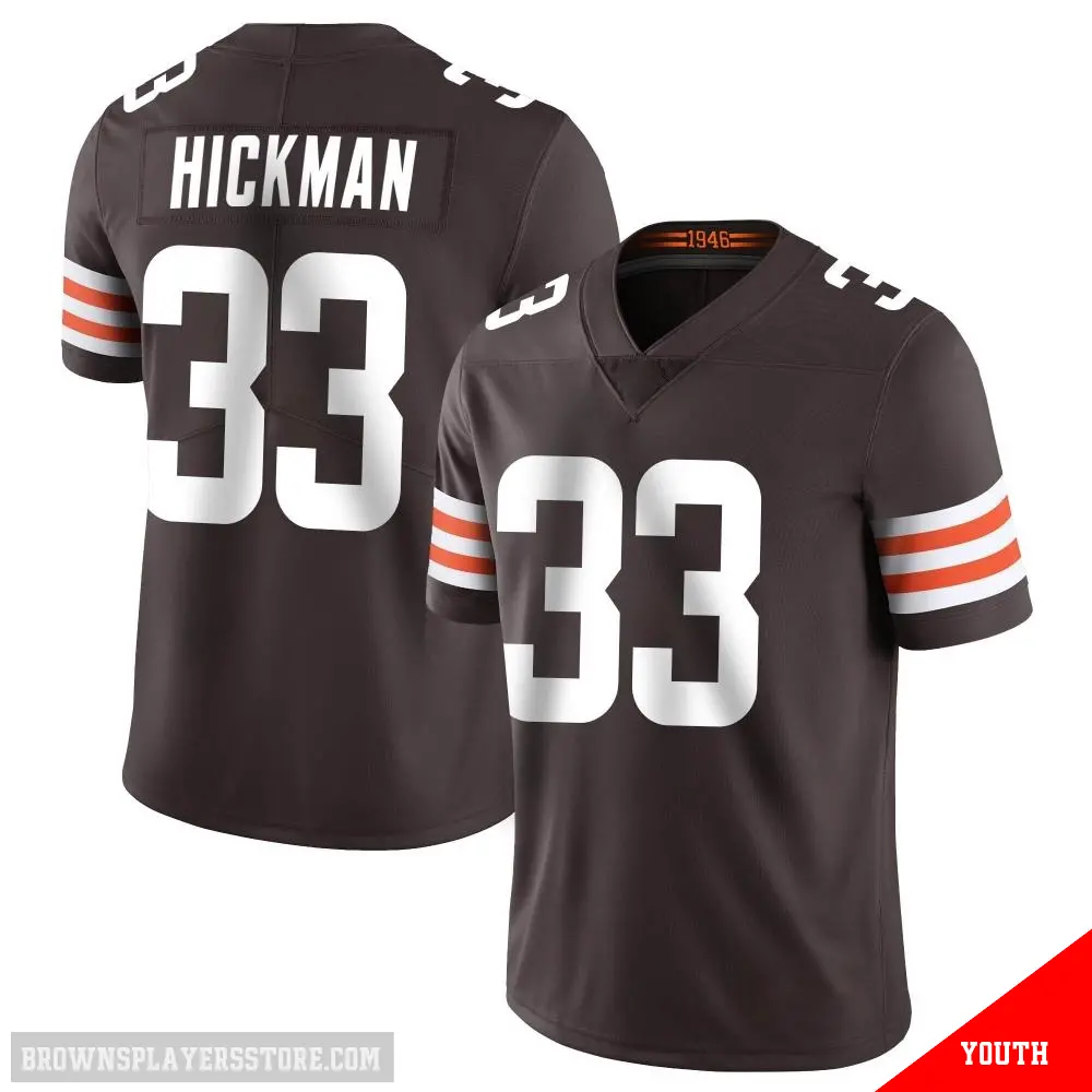 ＃33 Youth Ronnie Hickman Brown Limited Cleveland Browns Team Color Vapor Untouchable Jersey