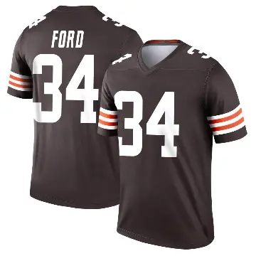 ＃34 Men's Jerome Ford Brown Legend Cleveland Browns Jersey