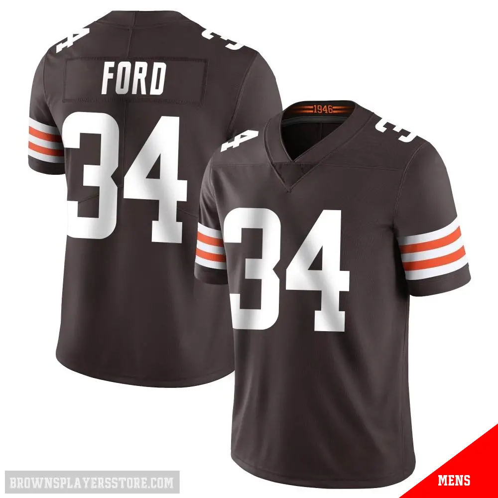 ＃34 Men's Jerome Ford Brown Limited Cleveland Browns Team Color Vapor Untouchable Jersey