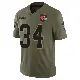 ＃34 Men's Jerome Ford Olive Limited Cleveland Browns 2025 Salute to Service Jersey