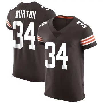 ＃34 Men's Michael Burton Brown Elite Cleveland Browns Vapor Jersey