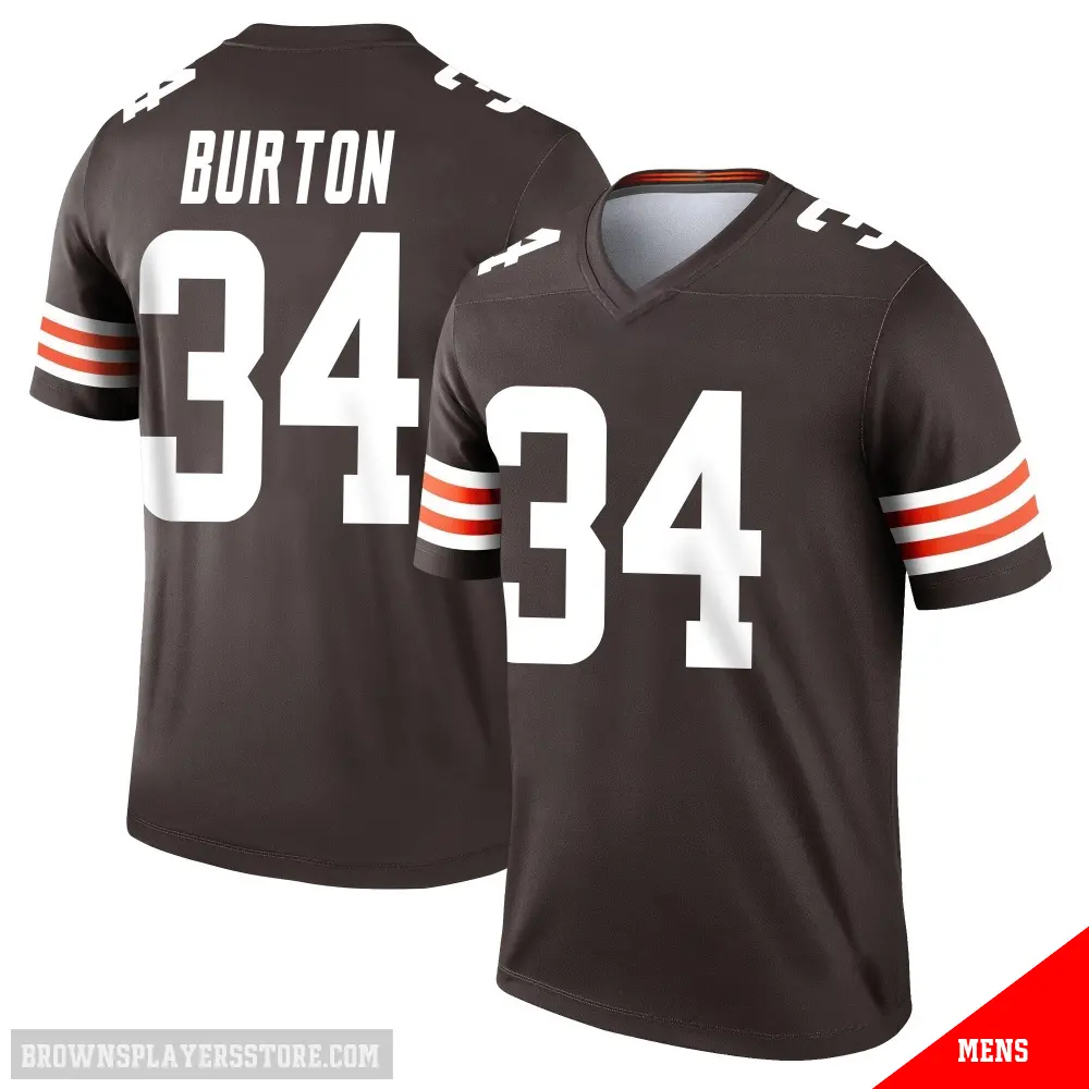 ＃34 Men's Michael Burton Brown Legend Cleveland Browns Jersey