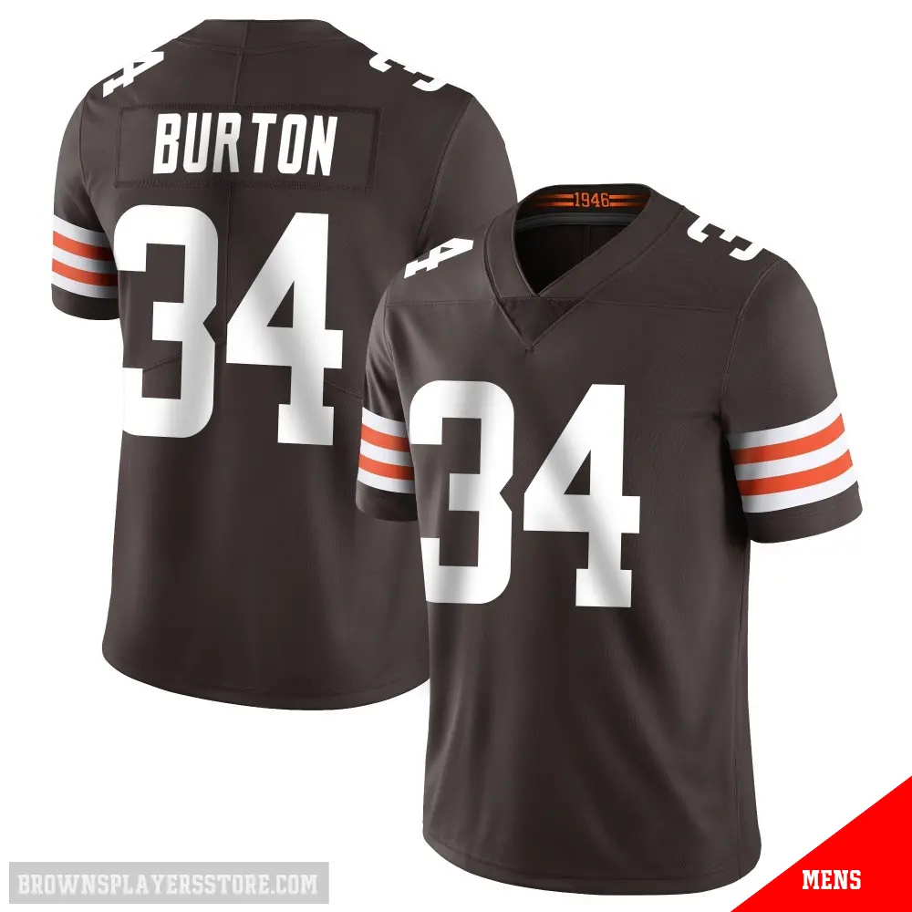 ＃34 Men's Michael Burton Brown Limited Cleveland Browns Team Color Vapor Untouchable Jersey