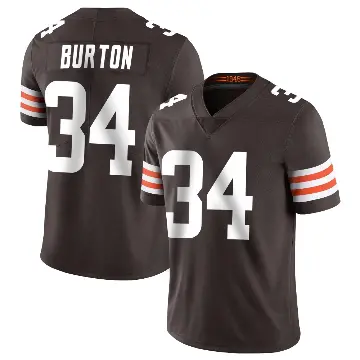 ＃34 Men's Michael Burton Brown Limited Cleveland Browns Team Color Vapor Untouchable Jersey