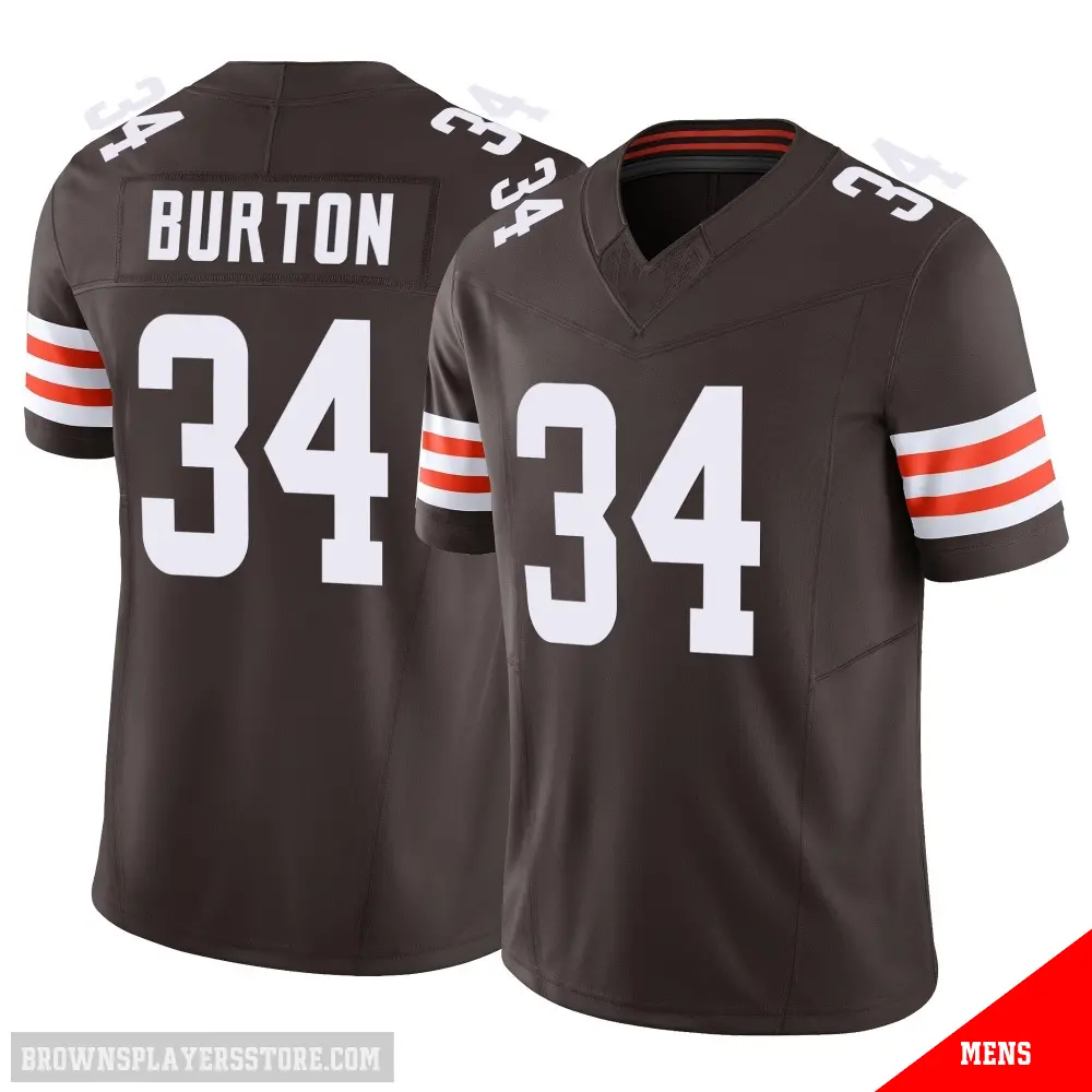＃34 Men's Michael Burton Brown Limited Cleveland Browns Vapor F.U.S.E. Jersey
