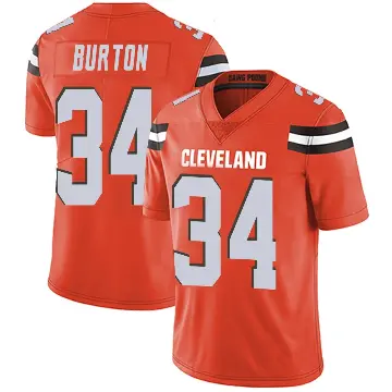 ＃34 Men's Michael Burton Orange Limited Cleveland Browns Alternate Vapor Untouchable Jersey