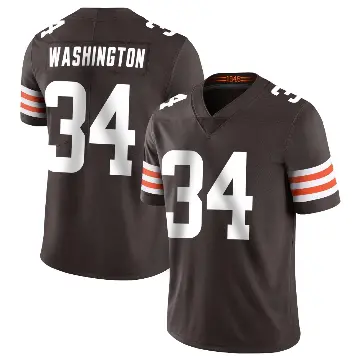 ＃34 Men's Zion Washington Brown Limited Cleveland Browns Team Color Vapor Untouchable Jersey