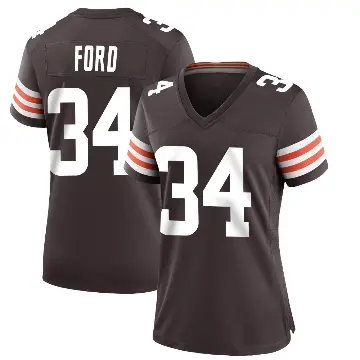 ＃34 Women's Jerome Ford Brown Game Cleveland Browns Team Color Jersey