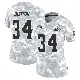 ＃34 Women's Michael Burton Arctic Camo Limited Cleveland Browns 2024 Salute to Service Jersey