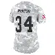 ＃34 Women's Michael Burton Arctic Camo Limited Cleveland Browns 2024 Salute to Service Jersey