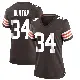 ＃34 Women's Michael Burton Brown Game Cleveland Browns Team Color Jersey