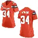 ＃34 Women's Michael Burton Orange Game Cleveland Browns Alternate Jersey