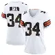 ＃34 Women's Michael Burton White Game Cleveland Browns Jersey