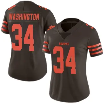 ＃34 Women's Zion Washington Brown Limited Cleveland Browns Color Rush Jersey