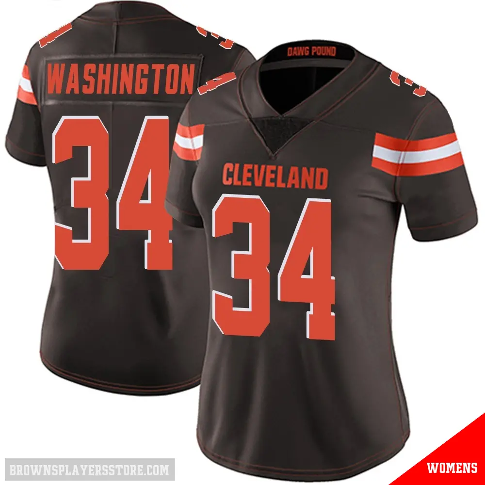 ＃34 Women's Zion Washington Brown Limited Cleveland Browns Team Color Vapor Untouchable Jersey