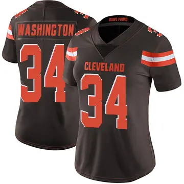 ＃34 Women's Zion Washington Brown Limited Cleveland Browns Team Color Vapor Untouchable Jersey