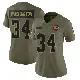 ＃34 Women's Zion Washington Olive Limited Cleveland Browns 2025 Salute to Service Jersey