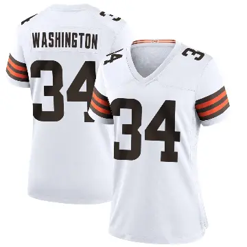 ＃34 Women's Zion Washington White Game Cleveland Browns Jersey