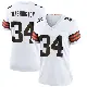 ＃34 Women's Zion Washington White Game Cleveland Browns Jersey