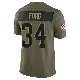 ＃34 Youth Jerome Ford Olive Limited Cleveland Browns 2025 Salute to Service Jersey