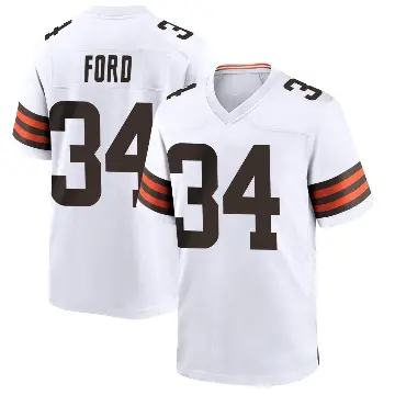 ＃34 Youth Jerome Ford White Game Cleveland Browns Jersey