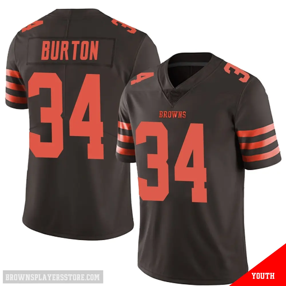 ＃34 Youth Michael Burton Brown Limited Cleveland Browns Color Rush Jersey