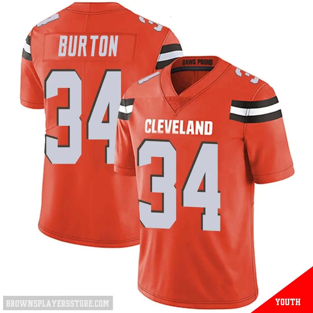 ＃34 Youth Michael Burton Orange Limited Cleveland Browns Alternate Vapor Untouchable Jersey